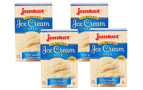 Junket All Natural Very Vanilla Ice Cream Mix- Four 4 oz. Boxes