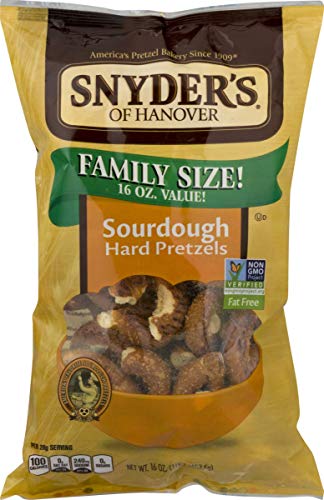 Snyder's of Hanover Family Size Pretzels 16 oz. Bags (Sourdough Hard, 3 Bags)
