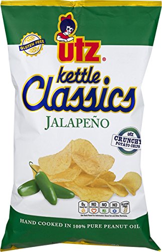Utz Kettle Classics Jalapeno Crunchy Potato Chips 8 oz. Bag (4 Bags)
