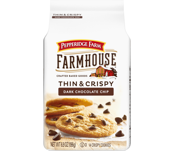 Pepperidge Farm Thin & Crispy Dark Chocolate Chip Farmhouse Cookies, 3-Pack