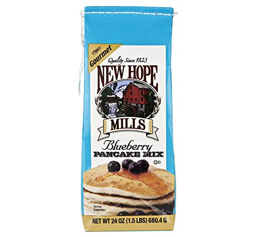 New Hope Mills Flavored Pancake Mix- Two 24 oz. Bags- Your Choice of 5 Different Varieties (Blueberry)