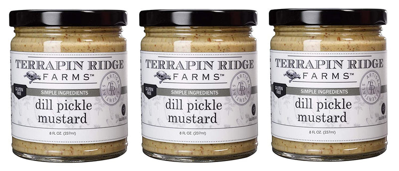 Terrapin Ridge Farms Dill Pickle Mustard, 3-Pack 8 Ounce (237ml) Jars