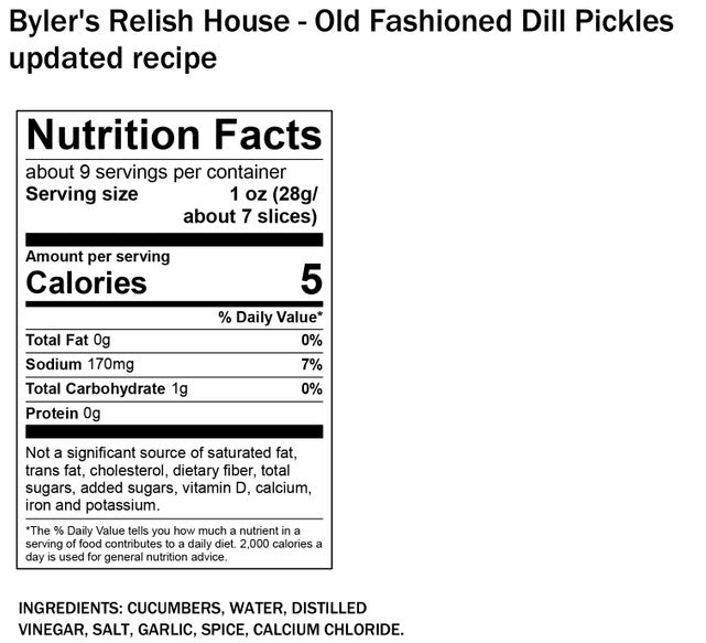 Byler's Relish House Old Fashioned Sliced Dill Pickles, 2-Pack 16 fl. oz. Jars