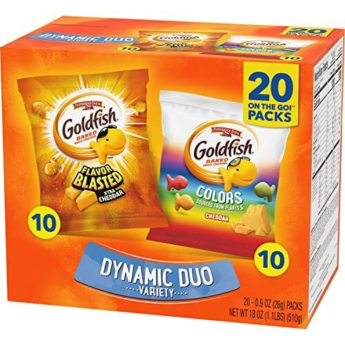 Pepperidge Farm Goldfish Dynamic Duo Colors  Cheddar & Flavor Blasted, Variety 20 Count