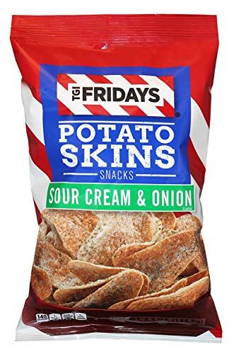 TGI Fridays Potato Skins Snack Chips- 5.5 oz. Bags (Sour Cream & Onion, 8 Bags)