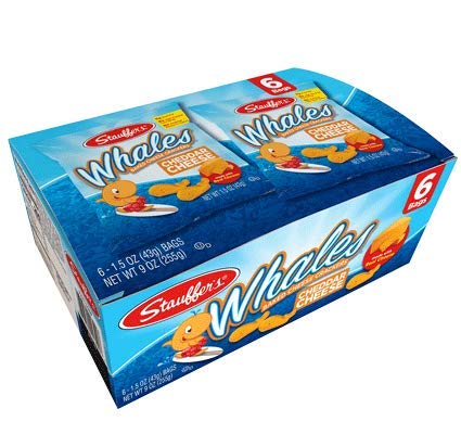 Stauffer's Baked Cheddar Whale Cheese Cracker Snack Packs, 1.5 Ounce Bags (Set of 24)