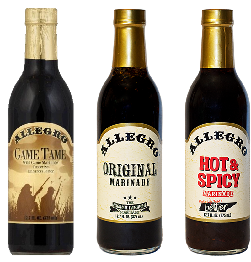 Allegro Original, Wild Game and Hot & Spicy Marinade, Variety 3-Pack 12.7 fl. oz. Bottles