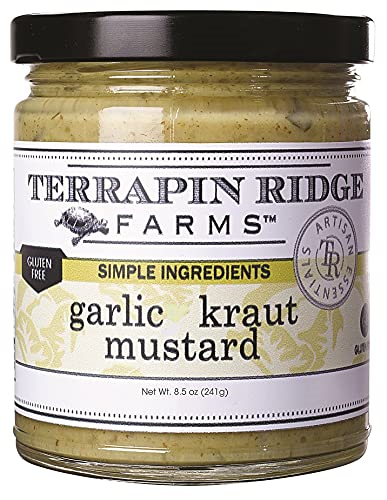 Terrapin Ridge Farms Gourmet Garlic Kraut Mustard, 3-Pack 8.5 Ounce Jars