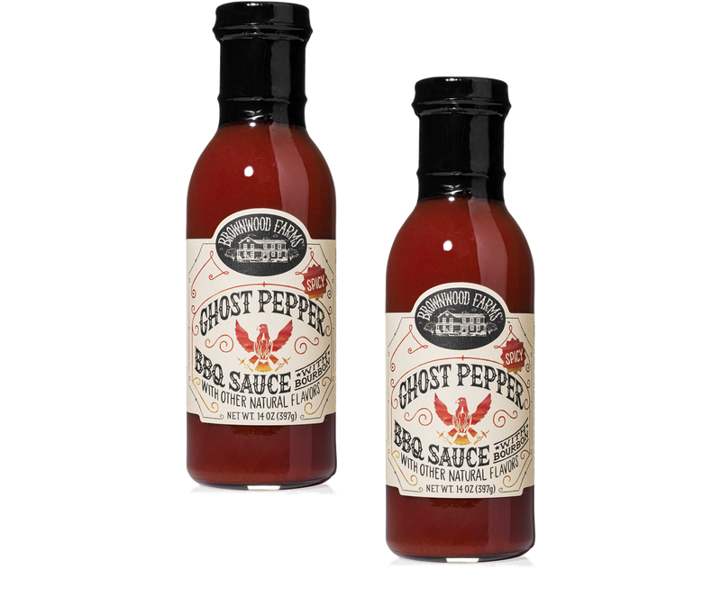 Brownwood Farms Ghost Pepper BBQ Sauce, Sweet & Spicy Flavors 2-Pack 14 oz. Bottles