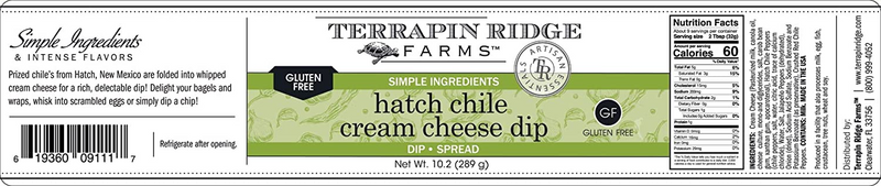 Terrapin Ridge Farms Gourmet Hatch Chile Cream Cheese Dip, 3-Pack 10 oz. Jars