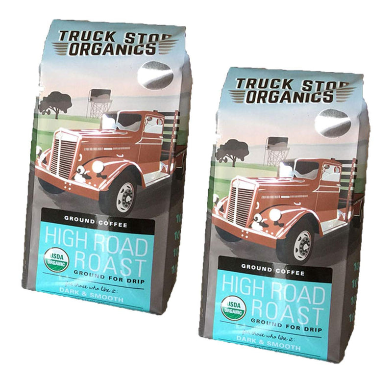 Truck Stop Organics High Road Medium Dark Roast Ground Coffee, 2-Pack 12 oz. Bags