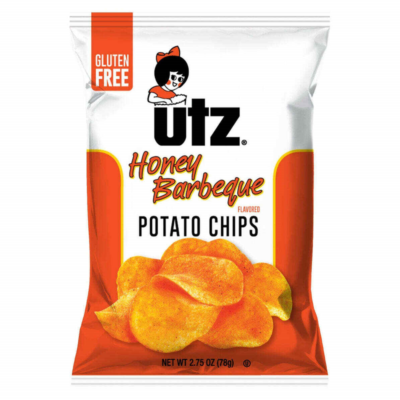 Utz Quality Foods Bar-B-Q Flavored Potato Chips, 14 Count Carton Single Serve Bags