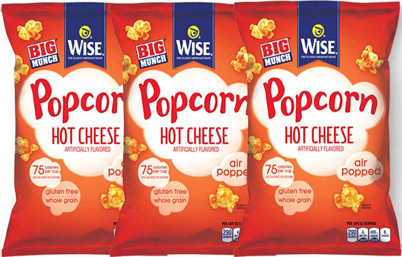 Wise Food Hot Cheese Popcorn, 3-Pack 4.5 oz. Bags