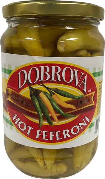 Dobrova Brand Hot Feferoni (Pepperoncini), 2-Pack 600 gram Jars