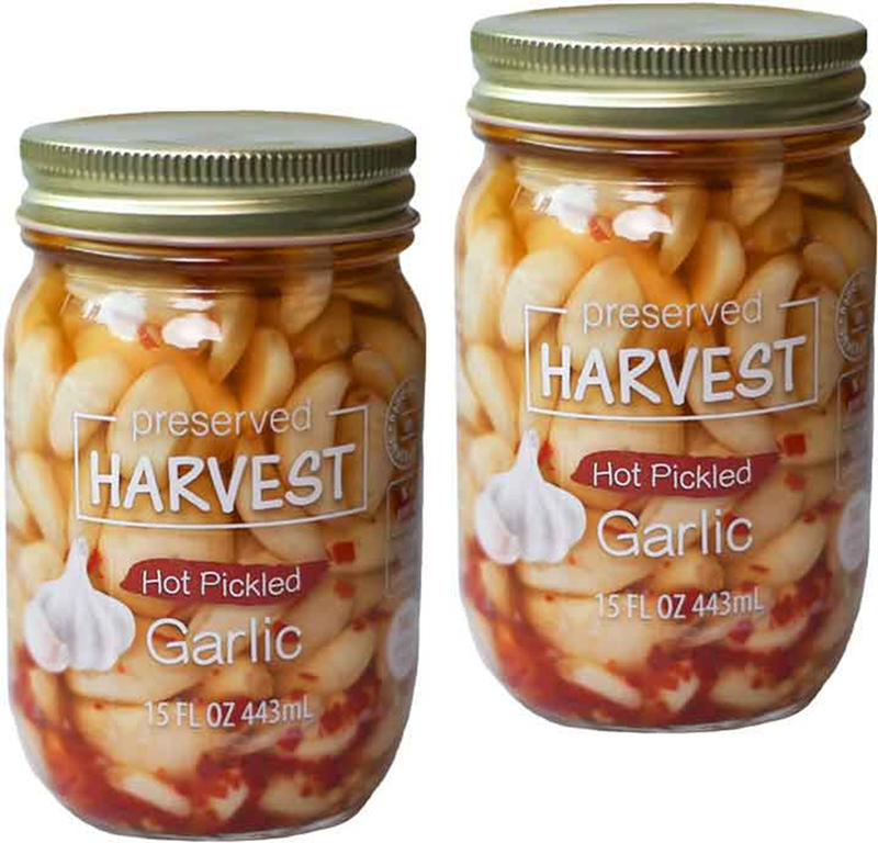 Preserved Harvest Whole Pickled Garlic Cloves, 15 fl. oz. Jars, 2-Pack
