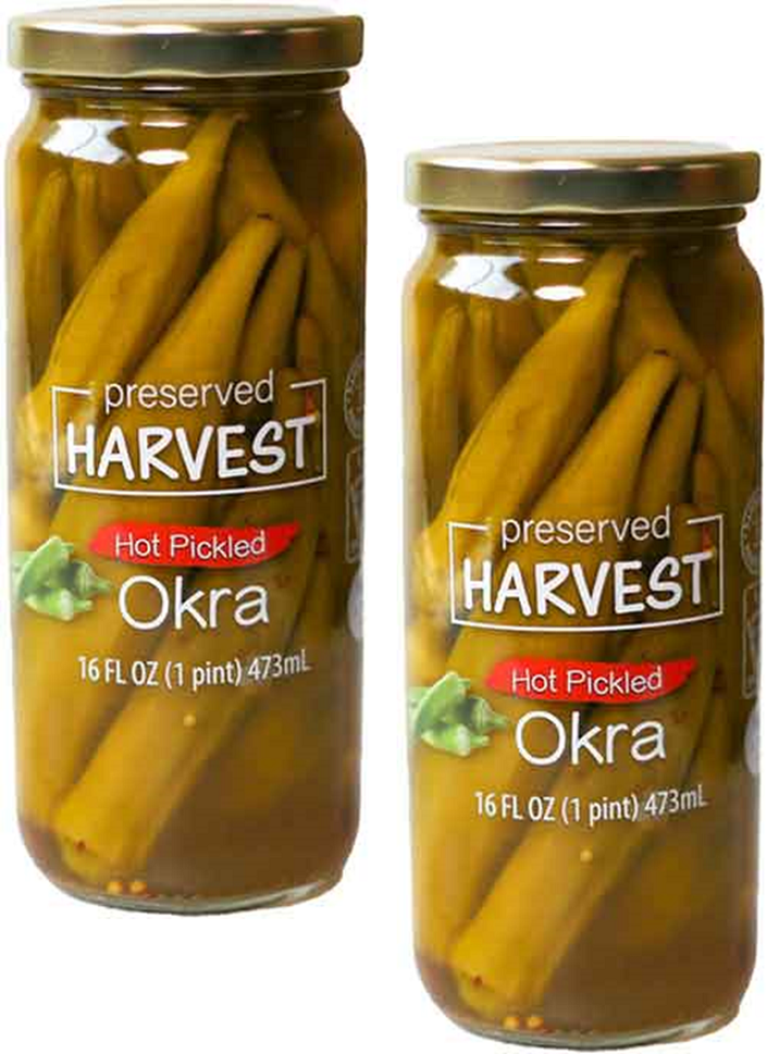 Preserved Harvest Pickled Okra, 16 oz. Pint Jars, 2-Pack