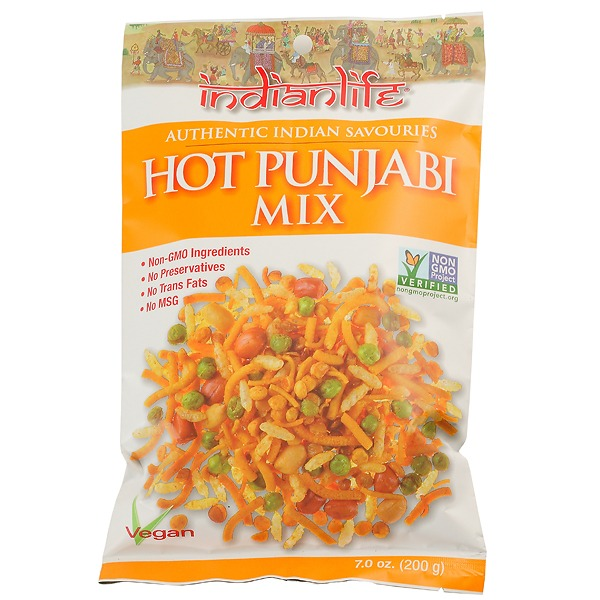IndianLife Ready-To-Eat Non GMO, Hot Punjabi Mix, 3-Pack 7 oz. Bags