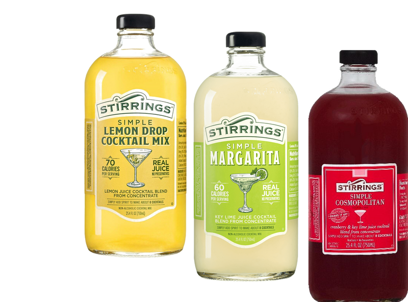 Stirrings Simple Non-Alcoholic Lemon Drop, Margarita & Cosmopolitan Cocktail Mix, Variety 3-Pack