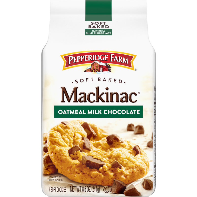 Pepperidge Farm Mackinac Soft Baked Oatmeal Milk Chocolate Cookies, 3-Pack 8.6 oz. Bag