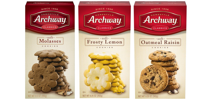 Archway Classics Soft Molasses, Frosty Lemon & Oatmeal Raisin Cookies, Variety 3-Pack