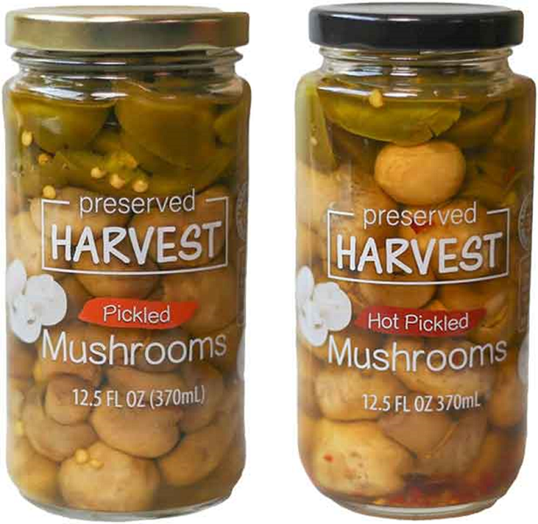 Preserved Harvest Whole Pickled Mushrooms, 12.5 oz. Jars, 2-Pack