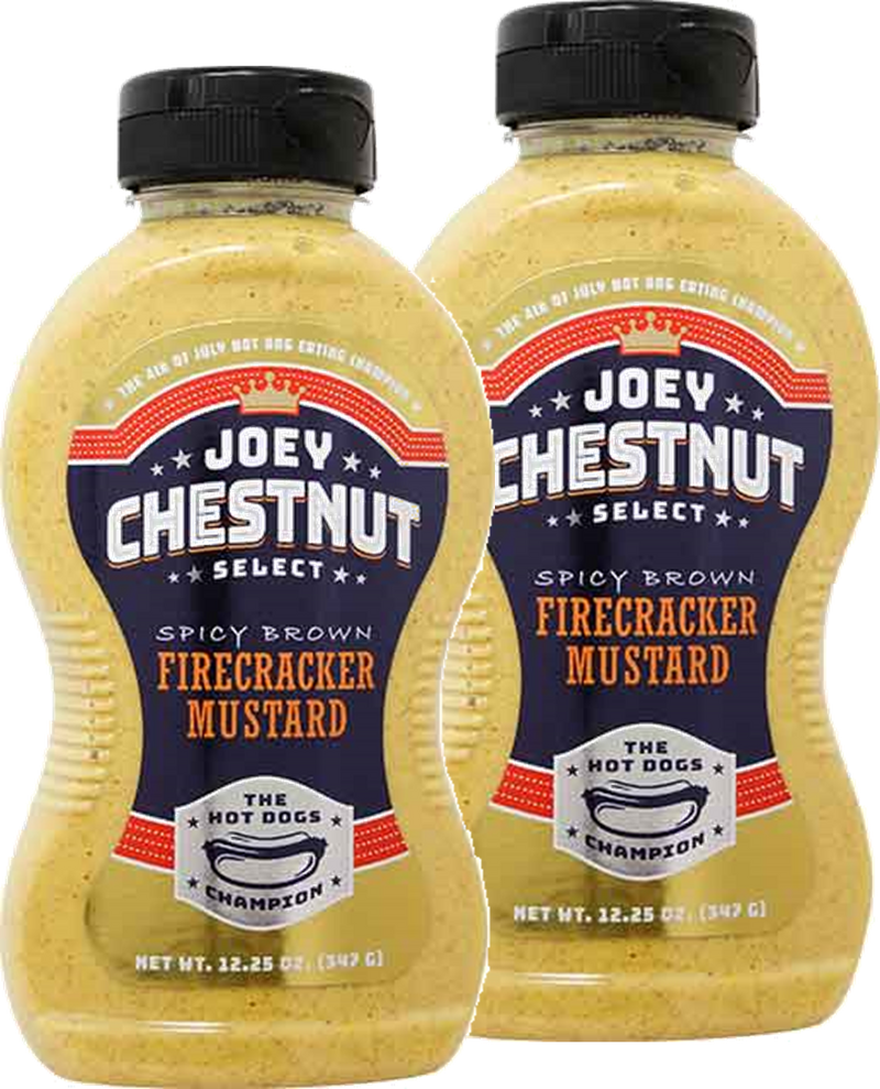 Joey Chestnut Spicy Brown Firecracker Mustard, 2-Pack 12.25 fl. oz. Bottles