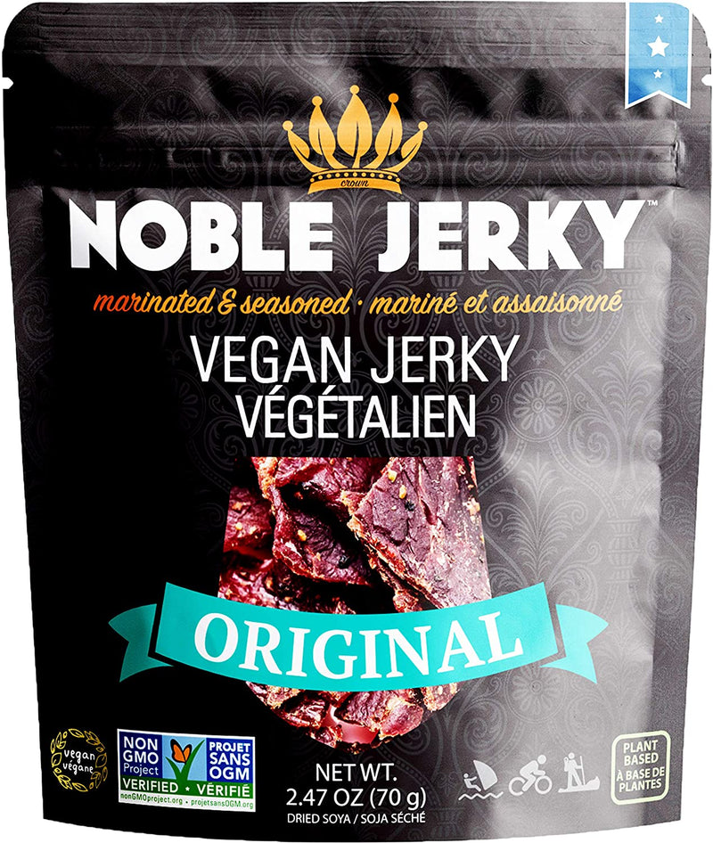 Noble Original Marinated & Seasoned Vegan Jerky, Non-GMO, 2-Pack 2.47 oz. Packets