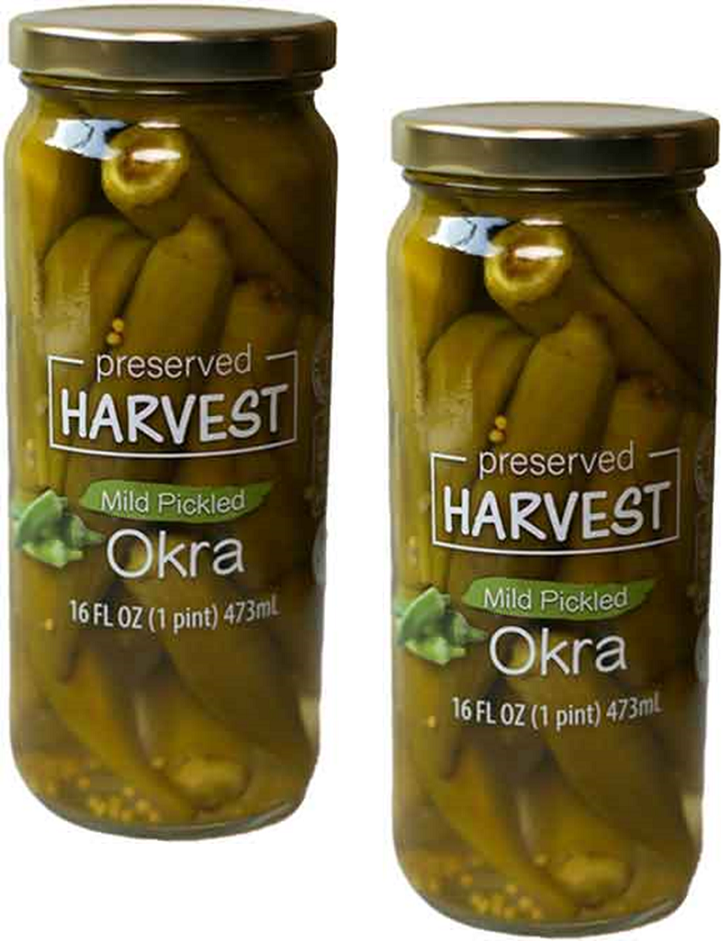 Preserved Harvest Pickled Okra, 16 oz. Pint Jars, 2-Pack
