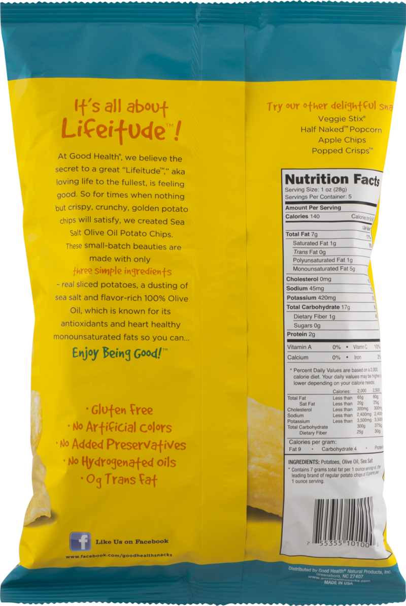Good Health Olive Oil Kettle Style Chips with Sea Salt 5 oz. Bag