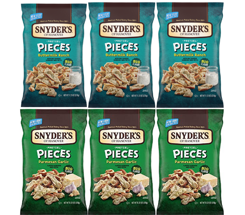 Snyder's of Hanover Buttermilk Ranch & Garlic Parmesan Pretzel Pieces Variety 6-Pack