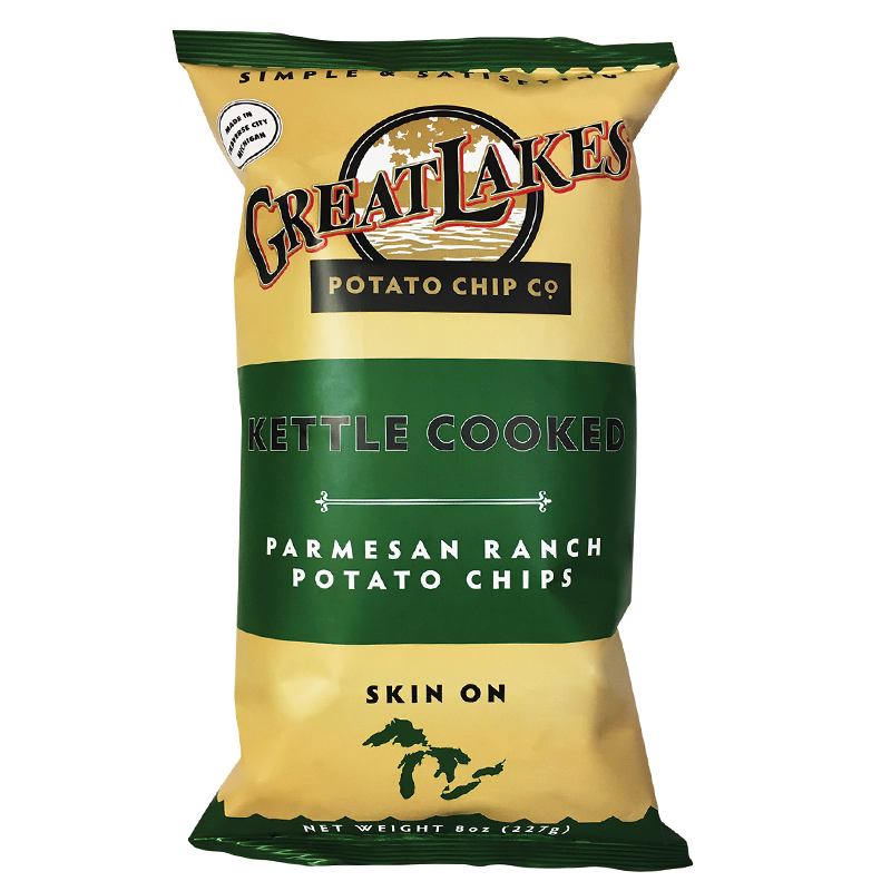 Great Lakes Parmesan Ranch Kettle Cooked Potato Chips, 8 oz. Bags , 4-Pack