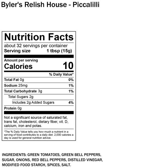 Byler's Relish House Piccalilli, 2-Pack 16 fl. oz. Jars