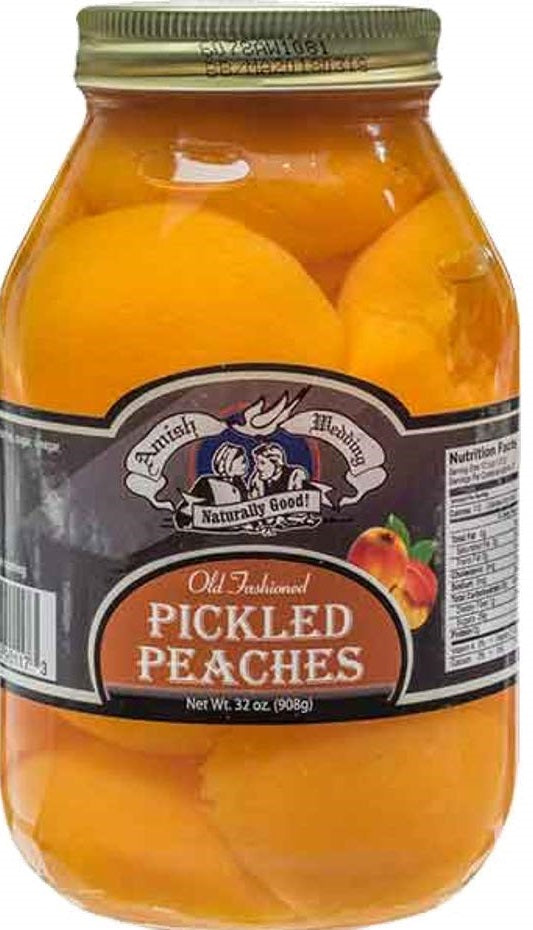 Amish Wedding Old Fashioned Pickled Peach Halves, 2-Pack 32 oz. Quart Jars
