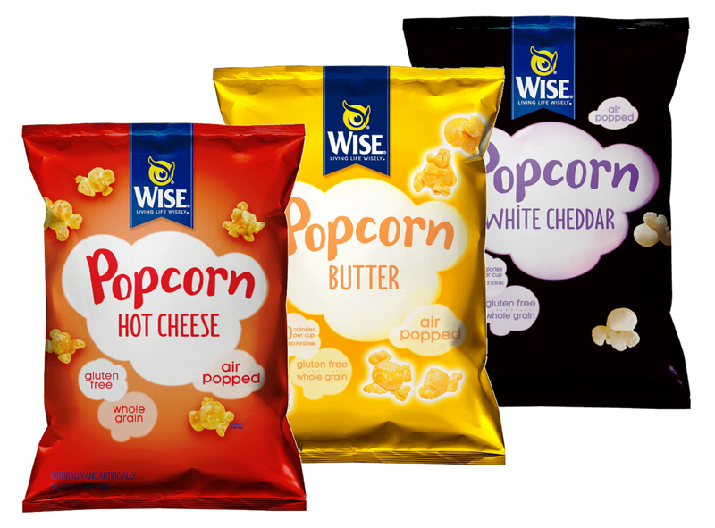 Wise Foods Original Butter, White Cheddar & Hot Cheese Popcorn Variety 3-Pack