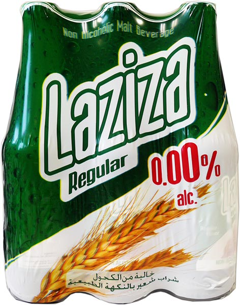 Laziza Regular Non Alcoholic Malt Beverage, Product of Lebanon, 8.45 fl. oz. (330ml) Bottles