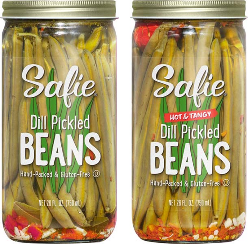 Safie Foods Hand-Packed Dill Pickled Beans, Variety 2-Pack, 26 oz. Jars