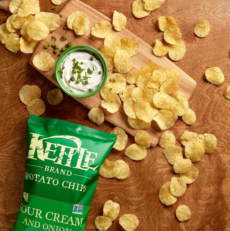 Kettle Brand Chips Sour Cream & Onion Kettle Potato Chips, 3-Pack 7.5 oz. Bags