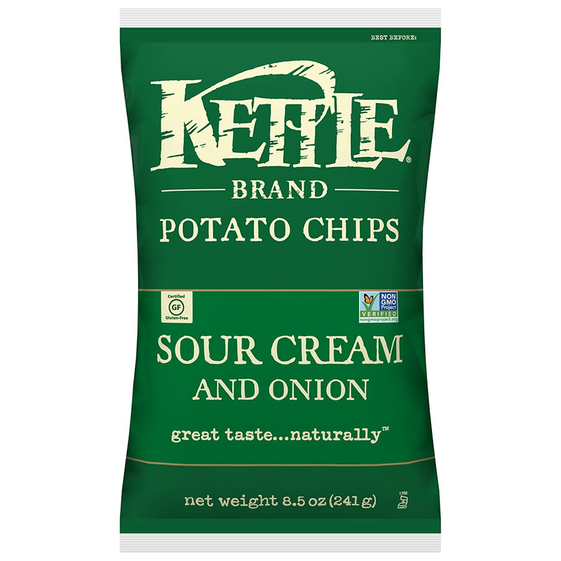 Kettle Brand Chips Sour Cream & Onion Kettle Potato Chips, 4-Pack 7.5 oz. Bags