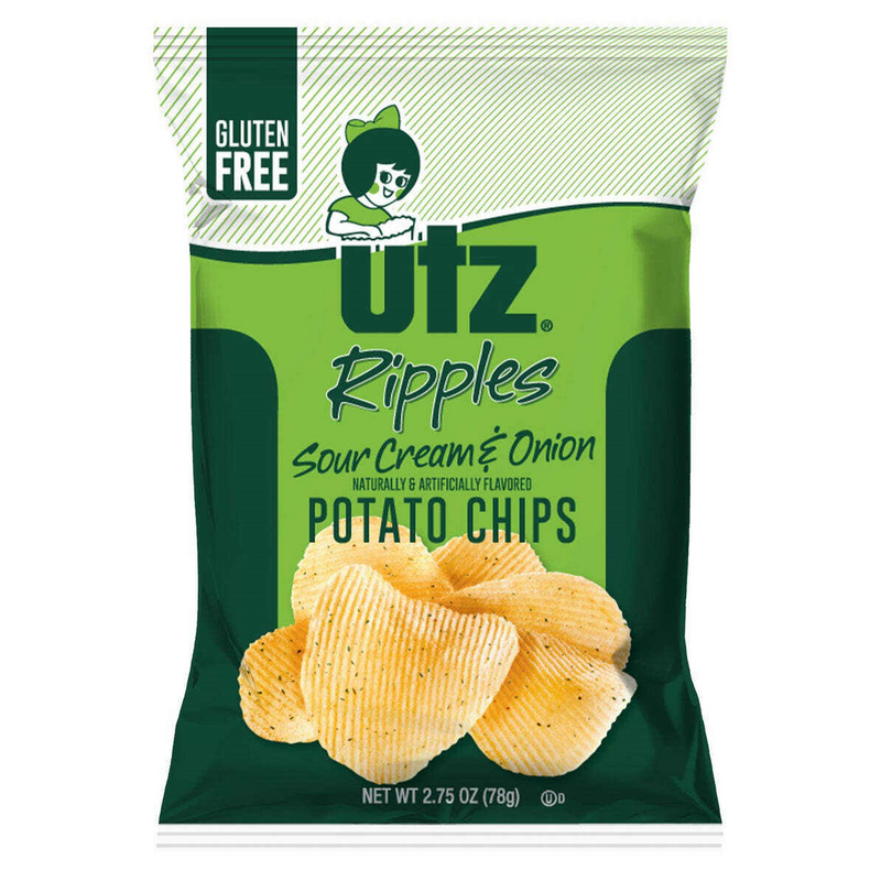 Utz Quality Foods Flavored Potato Chips, 14 Count Carton Single Serve Bags