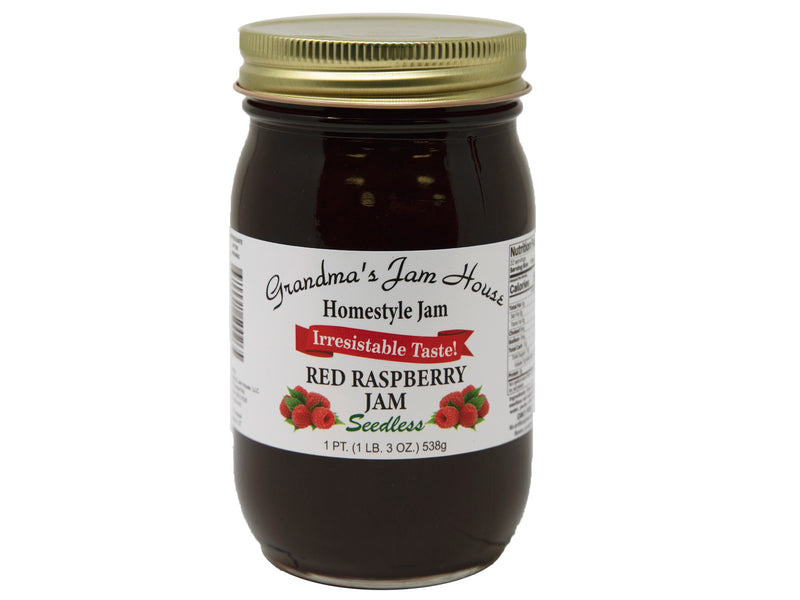 Grandma's Homestyle Seedless Red Raspberry Jam, 2-Pack 16 oz. Jars