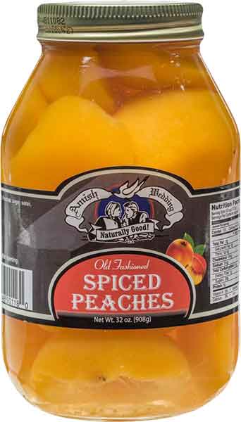Amish Wedding Old Fashioned Spiced Peach Halves, 2-Pack 32 oz. Quart Jars