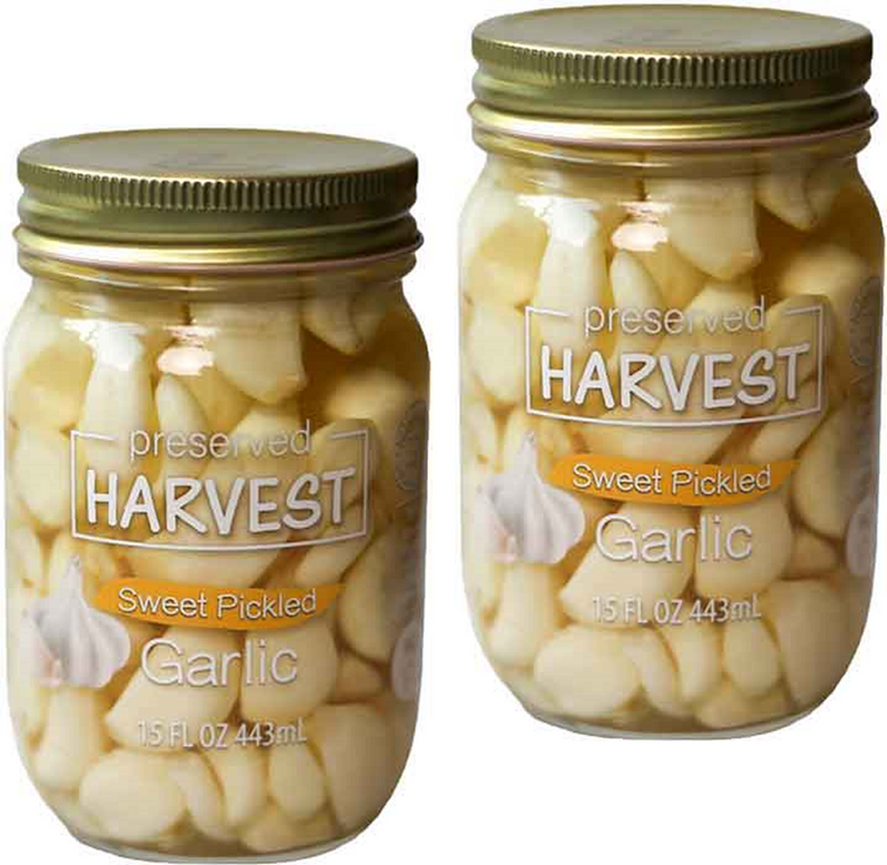 Preserved Harvest Whole Pickled Garlic Cloves, 15 fl. oz. Jars, 2-Pack