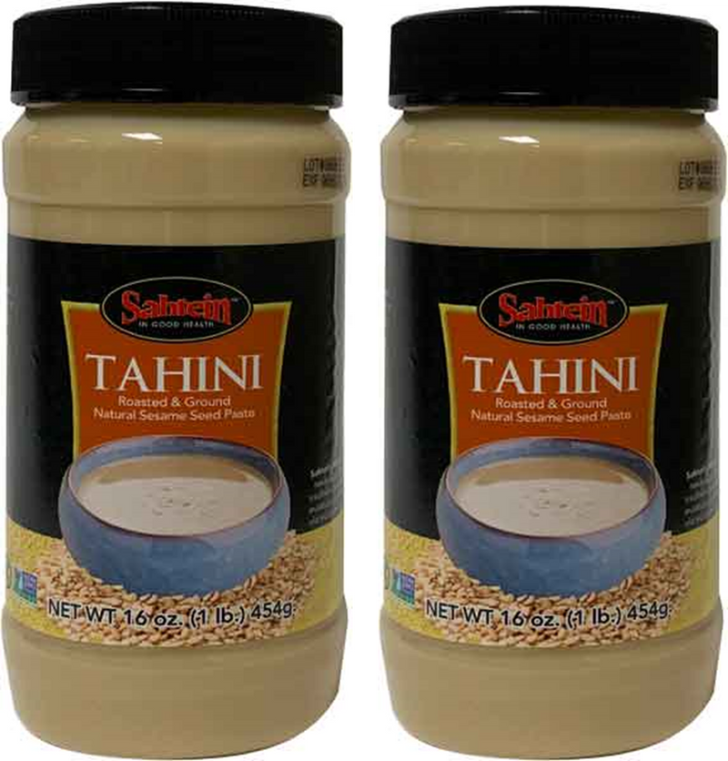 Sahtein Tahini Roasted & Ground Sesame Seed Paste, 2-Pack 16 oz. Jars