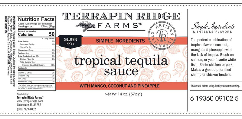 Terrapin Ridge Farms Gourmet Tropical Tequila Sauce, 2-Pack 14 fl. oz. Bottles