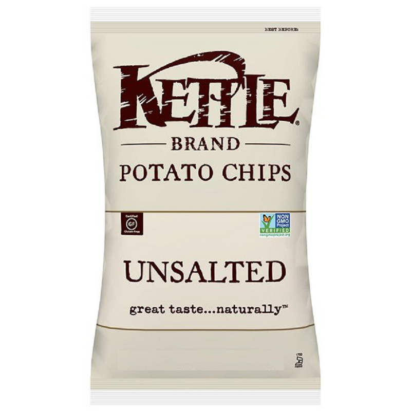 Kettle Brand Unsalted Kettle Cooked Potato Chips, 7.5 oz. Bags