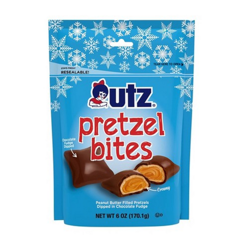 Utz Peanut Butter Filled Pretzel Bites Dipped In Chocolate Fudge, 6 oz. Bags