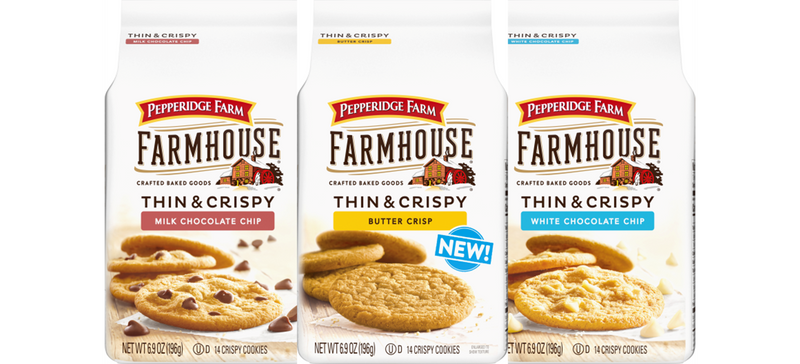 Pepperidge Farm Thin & Crispy Butter, Milk Chocolate & White Chocolate Farmhouse Cookies, Variety 3-Pack