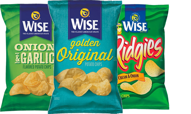 Wise Golden Original, Sour Cream & Onion Ridgies & Onion/Garlic Potato Chips Variety 3-Pack, 7.5 oz. Bags