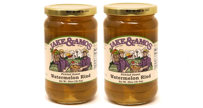 Jake & Amos Pickled Sweet Watermelon Rind, 2-Pack 20 Ounce Jars