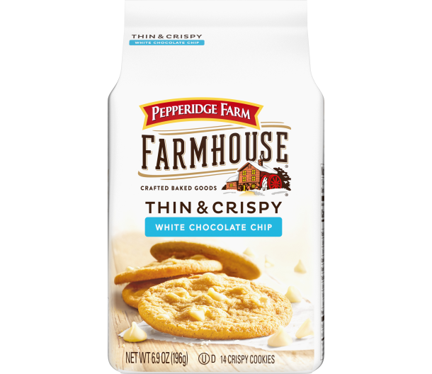 Pepperidge Farm Thin & Crispy White Chocolate Chip Farmhouse Cookies, 3-Pack